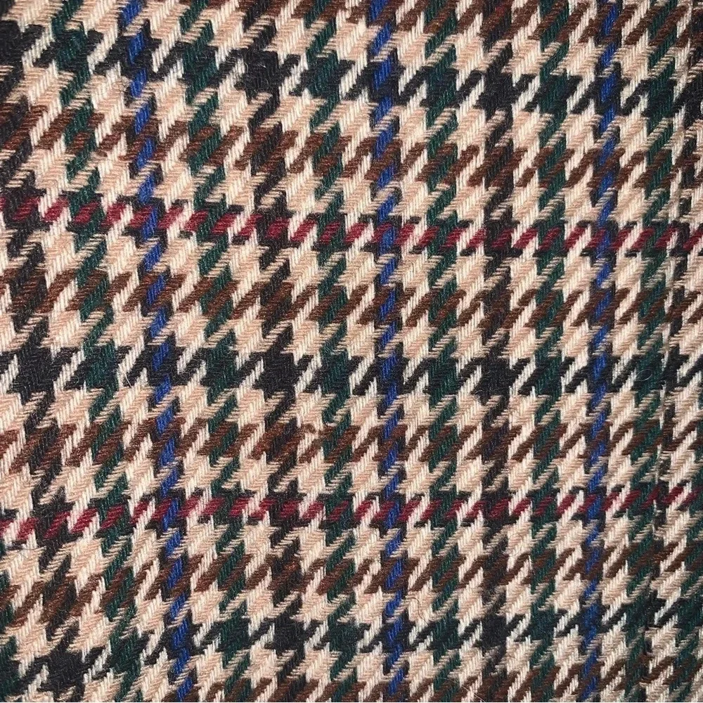 Vintage Tailored Double Breasted Herringbone Blazer Jacket Brown Tan - Picture 6 of 12